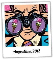 homme jumelles glaces