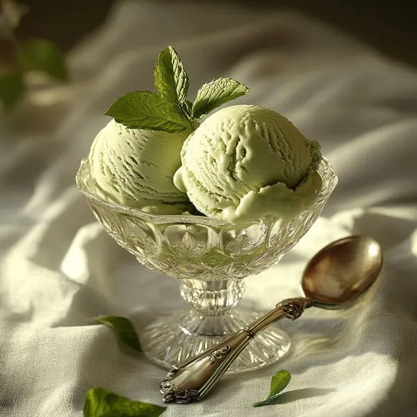 Crème glacée thé vert à la menthe