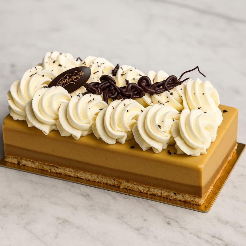 Bûche glacée façon tarte Tatin vanille caramel crumble