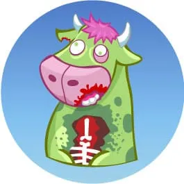 Vache zombie verte
