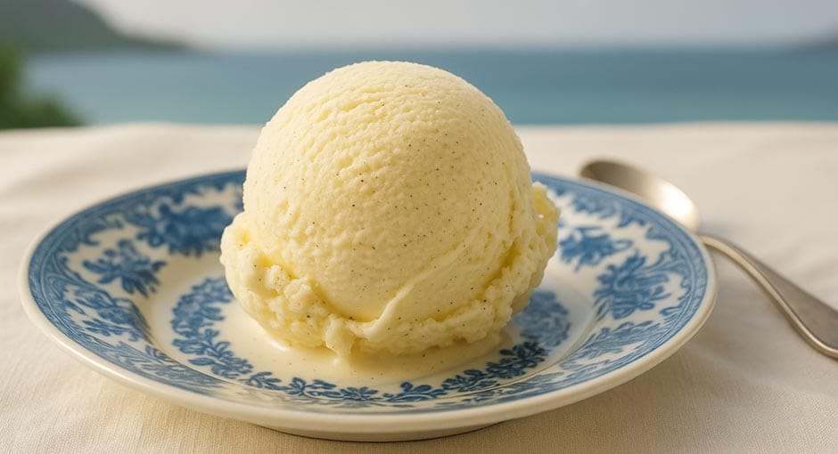 boule de crème glacée à la vanille Bourbon de Madagascar