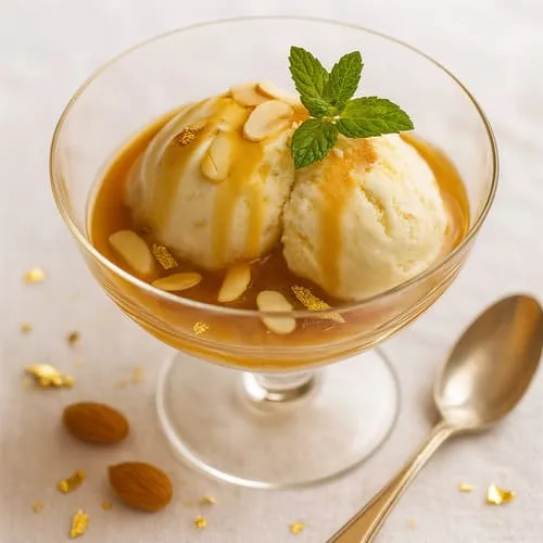 Glace amande au rhum ambré façon « Gâteau Nantais »