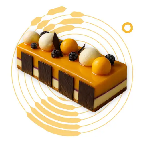 Bûche glacée Verveine Abricot Cassis - Fleur de Vénus