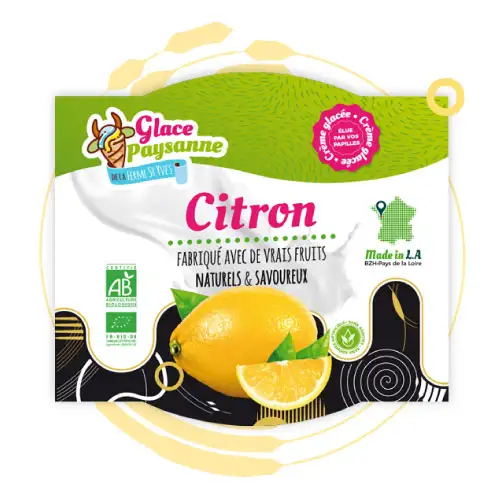 glace bio citron jaune fabriquée en Bretagne