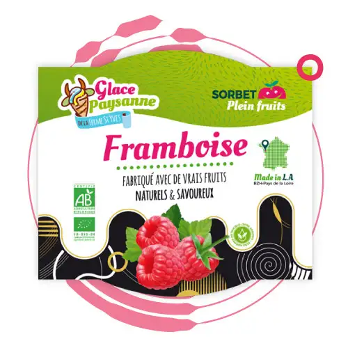 sorbet framboise bio de bretagne
