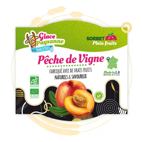 sorbet plein fruits pêche de vigne bio pays-de-la-loire